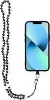 Dėklas OEM CRYSTAL DIAMOND telefono virvelė, telefono pakabukas / laido ilgis 74 cm (37 cm kilpoje) / ant kaklo - juodas