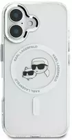 Karl Lagerfeld KLHMP16MHLSKCH Apple iPhone 16 Plus 6.7" baltos spalvos kietas dėklas IML Metal Karl&Choupette Head