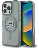 Karl Lagerfeld KLHMP16LHLSKCK iPhone 16 Pro 6.3″ juodos spalvos kietas dėklas IML Metal Karl&Choupette Head