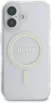 Guess IML Glitter Ring MagSafe Apple iPhone 16 dėklas telefonui skaidrus