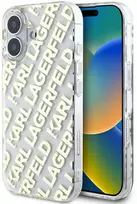 Karl Lagerfeld IML Electroplated Repeated Logo Apple iPhone 16 dėklas telefonui aukso spalvos