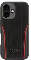 Apple iPhone 16 Audi Genuine Leather MagSafe (AU-TPUPCMIP16-R8/D3-RD) dėklas telefonui juodos ir raudonos spalvos
