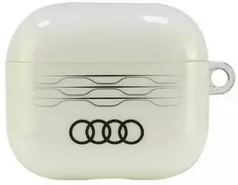 Apple AirPods 3 Audi IML Geometric Pattern Cover (AU-IMLAP3-A6/D3-WE) dėklas ausinėms baltos spalvos