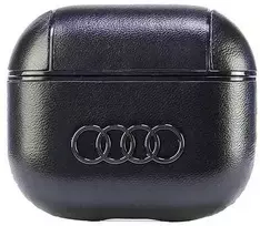 Audi Leather Big Logo AirPods 3 dėklas juodos spalvos AU-AP3-GT/D3-BK