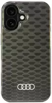 Apple iPhone 16 Audi IML Stitching Pattern MagSafe (AU-IMLMIP16-Q5/D3-BK) dėklas telefonui juodos spalvos
