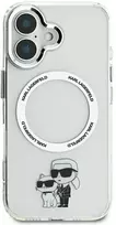 Karl Lagerfeld IML Karl and Choupette MagSafe Apple iPhone 16 dėklas telefonui skaidrus