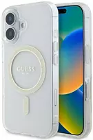 Guess IML Glitter Ring MagSafe Apple iPhone 16 Plus dėklas telefonui skaidrus