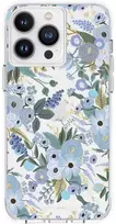 Rifle Paper Skaidrus šautuvų popierius – dėklas, skirtas iPhone 14 Pro Max (Garden Party Mėlyna)