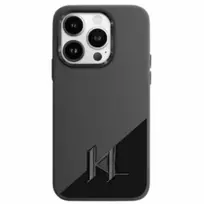Karl Lagerfeld KLHMP16SSCMKMPCK Apple iPhone 16 6.1" dėklas telefonui juodos spalvos Silikoninis Shadow Metal Initial MagSafe