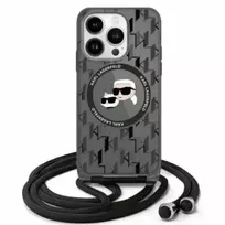 Karl Lagerfeld KLHMP16XHCKCKLCK Apple iPhone 16 Pro Max 6.9" dėklas telefonui juodos spalvos IML Crossbody Monogram Karl & Choupette Head MagSafe