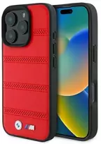 Dėklas BMW BMHMP16X23PUSPR Apple iPhone 16 Pro Max 6.9" raudona/raudona M perforuota ir susiūta linija MagSafe