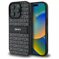 DKNY DKHCP16LPRTHSLK Apple iPhone 16 Pro 6.3" dėklas telefonui juodos spalvos Texture Pattern Tonal Stripe
