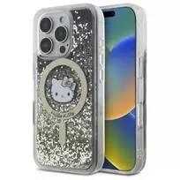 Hello Kitty HKHMP16LLGDIK Apple iPhone 16 Pro 6.3" dėklas telefonui aukso spalvos Liquid Glitter Fever MagSafe