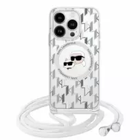 Karl Lagerfeld KLHMP16XHCKCKLCT Apple iPhone 16 Pro Max 6.9" dėklas telefonui skaidrus IML Crossbody Monogram Karl & Choupette Head MagSafe