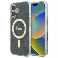 Guess GUHMP16MH4STK Apple iPhone 16 Plus 6.7' dėklas telefonui juodos spalvos IML 4G MagSafe