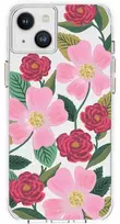 Rifle Paper Skaidrus šautuvų popierius – aukso spalvos dėklas skirtas iPhone 14 Plus (Rose Garden)