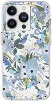 Rifle Paper Skaidrus šautuvų popierius – dėklas, skirtas iPhone 14 Pro (Garden Party Mėlyna)