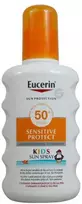 Eucerin Sun Sensitive Protect Kids SPF 50+ Purškiklis apsauginis purškiklis nuo saulės vaikams, 200 ml