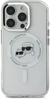 Karl Lagerfeld KLHMP16LHLSKCH Apple iPhone 16 Pro 6.3" baltos spalvos kietas dėklas IML Metal Karl&Choupette Head M