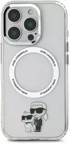 Karl Lagerfeld IML Karl and Choupette MagSafe dėklas skirtas iPhone 16 Pro skaidrus