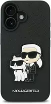 Karl Lagerfeld PU Saffiano Karl and Choupette Apple iPhone 16 Plus dėklas telefonui juodos spalvos