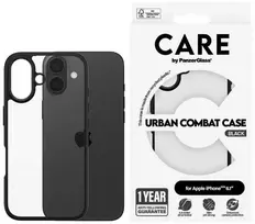 Panzer Glass CARE by PanzerGlass Urban Combat apsauginis dėklas, Apple iPhone 16, skaidrus / juodas