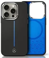 Mercedes MEHMP16S23SUMBK Apple iPhone 16 6.1' Silikoninis dėklas telefonui mėlynos spalvos Stripe MagSafe