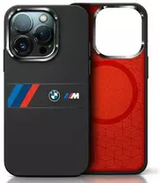BMW BMHMP16X23SAXK Apple iPhone 16 Pro Max 6.9' dėklas telefonui juodos spalvos Silikoninis Middle Stripe MagSafe