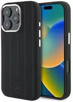 Mercedes MEHMP16X23SUVSK Apple iPhone 16 Pro Max 6.9" dėklas telefonui juodos spalvos Silikoninis Vertical Tonal Stripes MagSafe
