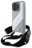 BMW BMHCP16X23PSCCG Apple iPhone 16 Pro Max 6.9" dėklas telefonui pilkos spalvos M Edition Carbon Stripe & Strap