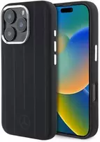 IPHONE 16 PRO Mercedes Silikoninis Vertical Tonal Stripes MagSafe (MEHMP16L23SUVSK) dėklas telefonui juodos spalvos