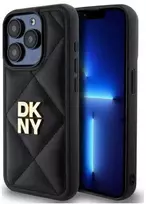 DKNY DKHCP15XPQDSLK Apple iPhone 15 Pro Max 6.7" dėklas telefonui juodos spalvos Quilted Stack Logo