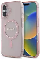 Apple iPhone 16 Guess IML Glitter Circle MagSafe (GUHMP16SHFGEREP) dėklas telefonui rožinės spalvos