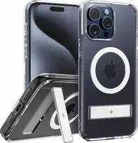 Dėklas Spigen Caseology Capella MagSafe stovas, skaidrus baltas - iPhone 15 Pro