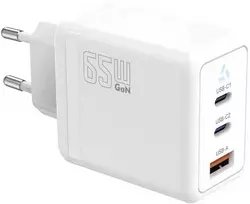 TB Įkroviklis jungiama į tinklą 2x USB C + USB A Power Delivery balta, GaN 65W
