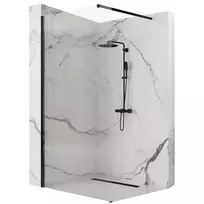 Walk-in dušo sienelė Rea Aero Intimo, Juodas Mat, 90 cm