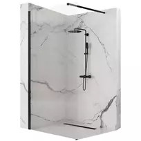 Walk-in dušo sienelė Rea Aero Intimo, Juodas Mat, 120 cm