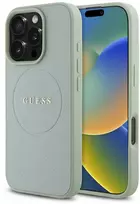 Guess PU Grained Classic Logo MagSafe dėklas skirtas Apple iPhone 16 Pro žalios spalvos