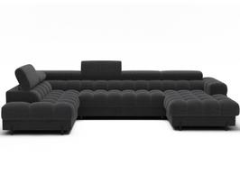 Kampinė sofa - lova Feraria Royal 05, tamsiai pilka sp., 202 x 358 cm x 93 cm