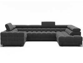 Kampinė sofa Fectory, tamsiai pilka sp., 205 x 346 cm x 93 cm