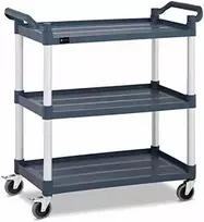 Royal Catering Aptarnaujantis padavėjo vežimėlis, 3 plastikinės lentynos, 84 x 49 cm, iki 150 kg