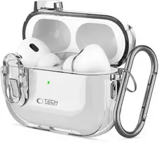 Apple AirPods Pro 1 / 2 Tech-Protect Slim Hook Clear dėklas jūsų ausinėms skaidrus