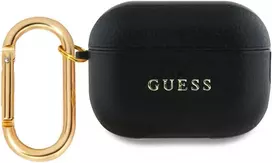 Guess PU Grained Classic Logo Apple AirPods Pro 2 dėklas jūsų ausinėms juodos spalvos