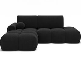 Kampinė sofa Vittario, juoda sp., kairinė, 170 x 227 cm x 95 cm