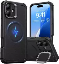 Cyber Tough (HaloLock) ESR dėklas su stovu iPhone 16 Plus (juodas)