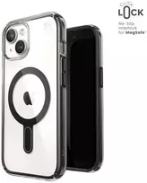 Speck Presidio Perfect-Clear ClickLock & Magsafe – dėklas, skirtas iPhone 15 / iPhone 14 / iPhone 13 (skaidrus / matinis juodas / šiferio pilkas)