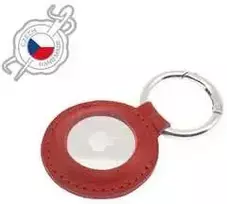 FIXED Leather dėklas skirtas AirTag, raudonos spalvos