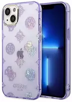 „Guess“ GUHCP14MHTPPTL iPhone 14 Plus/15 Plus 6.7" kietas alyvinis dėklas su bijūnų blizgučiais