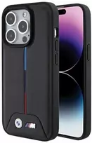 BMW BMHCP15L22PVTK Apple iPhone 15 Pro 6.1" dėklas telefonui juodos spalvos Quilted Tricolor