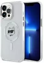Karl Lagerfeld KLHMP13XHLSCHH Apple iPhone 13 Pro Max 6.7" dėklas telefonui baltos spalvos IML Metal Choupette Head MagSafe